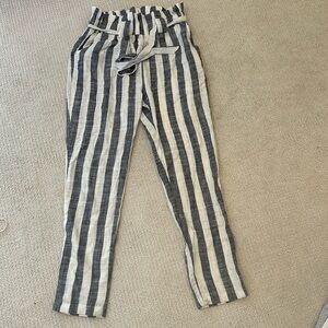 Linen stripped pants
